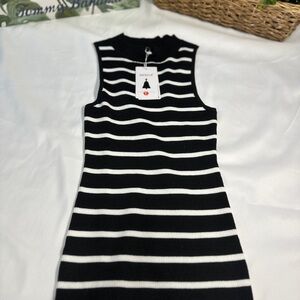 Zesica NWT Black and White Striped ribbed tank